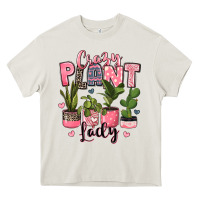 Cream crazy plant lady houseplants Heavy Core Tee - JahusDesignShop