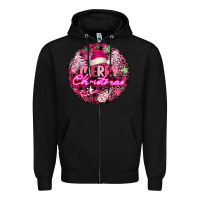 Black pink merry christmas Zipper Hoodie - FaDigitalArtStudio