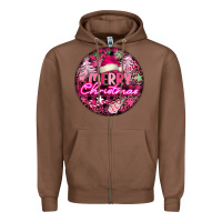 Chestnut pink merry christmas Zipper Hoodie - FaDigitalArtStudio