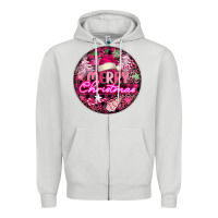 Dove Grey pink merry christmas Zipper Hoodie - FaDigitalArtStudio