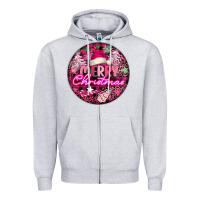 Heather Grey pink merry christmas Zipper Hoodie - FaDigitalArtStudio