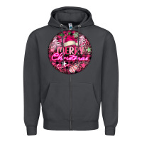 Smoke pink merry christmas Zipper Hoodie - FaDigitalArtStudio