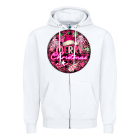 White pink merry christmas Zipper Hoodie - FaDigitalArtStudio