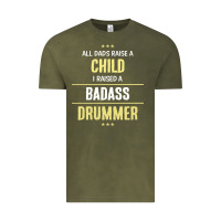 Vintage Olive i raised a badass drummer Vintage Tee - artisFamous