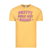 Vintage Mustard Pretty Girls Like Anime Vintage Tee - artisFamous