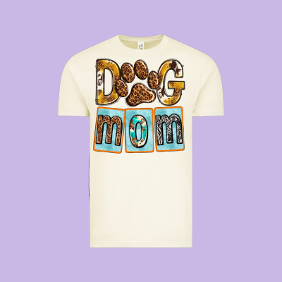 Dog Mom With Paw Vintage Tee Designed By Texasbilliewilder