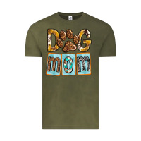 Vintage Olive Dog Mom with Paw Vintage Tee - texasbilliewilder