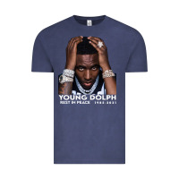 Vintage Denim Rest in Peace Young Dolph Vintage Tee - artisFamous