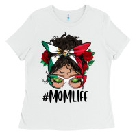 White Mexican Mom Life Messy Bun Mama Ladies Tee - BundleAndBundleShop
