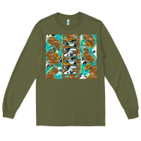 Army Green cowhide mama with rustic teal wood Long Sleeve Tee - TumblerDesignByShophia
