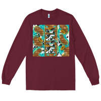 Burgundy cowhide mama with rustic teal wood Long Sleeve Tee - TumblerDesignByShophia