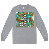 Heather Grey cowhide mama with rustic teal wood Long Sleeve Tee - TumblerDesignByShophia