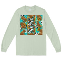 Matcha cowhide mama with rustic teal wood Long Sleeve Tee - TumblerDesignByShophia