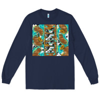 Navy cowhide mama with rustic teal wood Long Sleeve Tee - TumblerDesignByShophia
