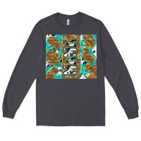 Smoke cowhide mama with rustic teal wood Long Sleeve Tee - TumblerDesignByShophia