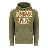 Vintage Olive Thankful with Plate Vintage Hoodie - texasbilliewilder