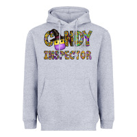 Heather Grey Candy Inspector Heavyweight Hoodie - CowhideDigitalArt