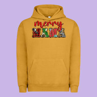 Christmas Merry Mama Urban Hoodie Designed By Barkaloodesign