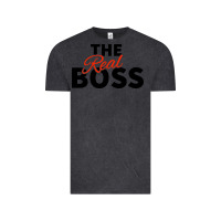 Vintage Black the real boss matching couple Vintage Tee - artisFamous