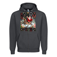 Smoke Howdy Christmas Rodeo Santa Zipper Hoodie - FaDigitalArtStudio
