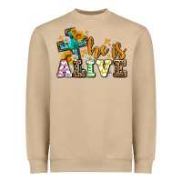 Mushroom Easter Day He is alive with cross Heavyweight Sweatshirt - OliviaCreatesArt
