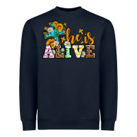 Navy Easter Day He is alive with cross Heavyweight Sweatshirt - OliviaCreatesArt
