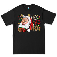 Black Santa Ho Ho Ho With Gift Box Premium Tee - BundleAndBundleShop