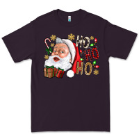 Plum Santa Ho Ho Ho With Gift Box Premium Tee - BundleAndBundleShop