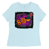 Baby Blue boo gemstone halloween pumpkin Ladies Tee - RanaPortraitStore