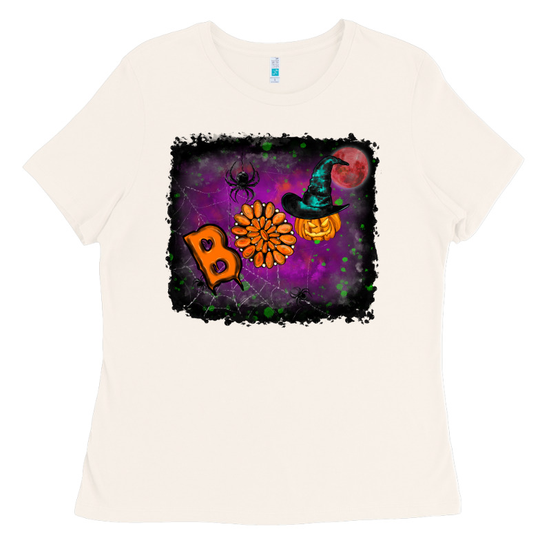 Boo Gemstone Halloween Pumpkin Ladies Tee by RanaPortraitStore | Teevron
