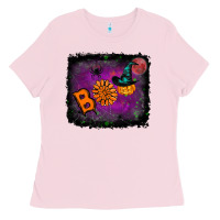 Bubblegum Pink boo gemstone halloween pumpkin Ladies Tee - RanaPortraitStore