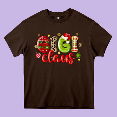 Gigi Claus Heavy Core Tee Designed By Maliassmallbusiness