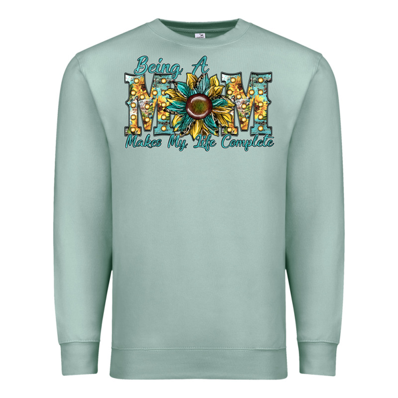 Being A Mom Makes My Life Complete Premium Sweatshirt by SublimationCraftShop | Teevron