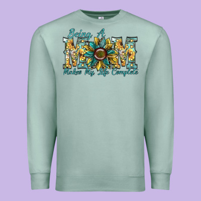 Being A Mom Makes My Life Complete Premium Sweatshirt Designed By Sublimationcraftshop