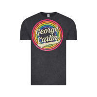 Vintage Black george carlin   retro rainbow faded style Vintage Tee - artisFamous