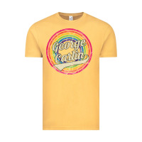 Vintage Mustard george carlin   retro rainbow faded style Vintage Tee - artisFamous