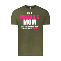 Vintage Olive i'm a mason's  mom just like a normal mom Vintage Tee - artisFamous