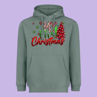 My First Christmas Heavyweight Hoodie Designed By Sublimationcraftshop