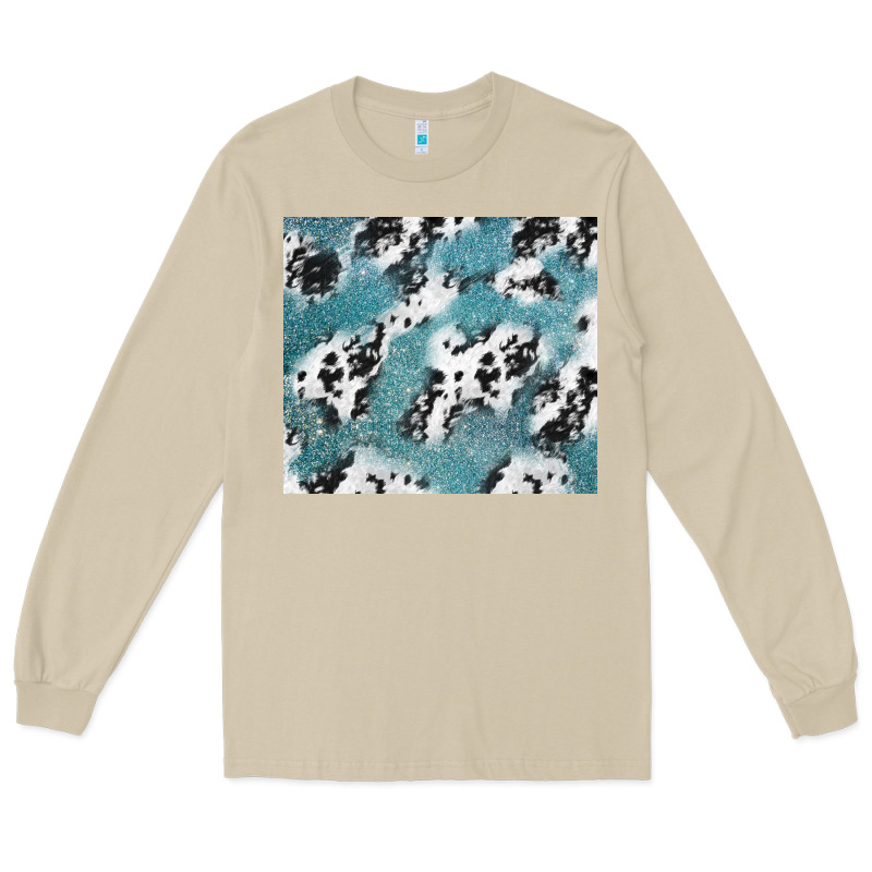 Teal Glitter And Cowhide Long Sleeve Tee by TumblerDesignByShophia | Teevron