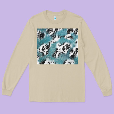 Teal Glitter And Cowhide Long Sleeve Tee Designed By Tumblerdesignbyshophia