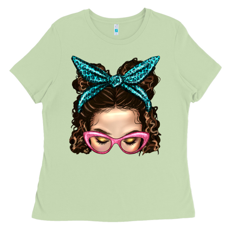 Messy Bun Mom With Leopard Bandana Ladies Tee by BundleAndBundleShop | Teevron