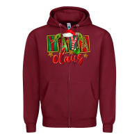 Burgundy Christmas Yaya Claus Zipper Hoodie - FaDigitalArtStudio