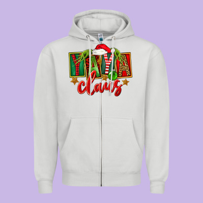 Christmas Yaya Claus Zipper Hoodie Designed By Fadigitalartstudio