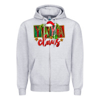 Heather Grey Christmas Yaya Claus Zipper Hoodie - FaDigitalArtStudio
