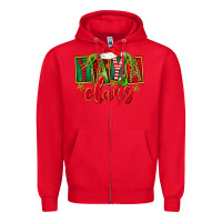 Red Christmas Yaya Claus Zipper Hoodie - FaDigitalArtStudio