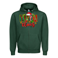 Sports Green Christmas Yaya Claus Zipper Hoodie - FaDigitalArtStudio