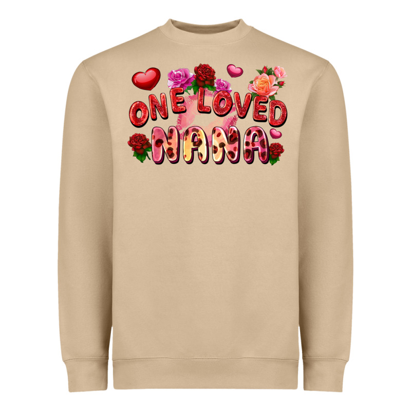 One Loved Nana Valentine's Day Heavyweight Sweatshirt by FaDigitalArtStudio | Teevron