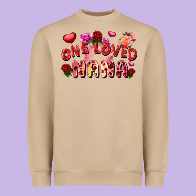 One Loved Nana Valentine's Day Heavyweight Sweatshirt Designed By Fadigitalartstudio