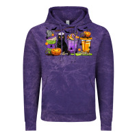 Cloud Purple Halloween Cat Coffee Cups Vintage Hoodie - texasbilliewilder