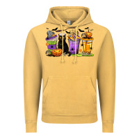 Vintage Mustard Halloween Cat Coffee Cups Vintage Hoodie - texasbilliewilder